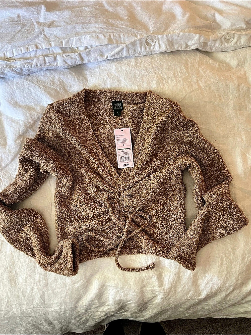 Wild Fable Brown Tie-Front Cardigan Size Small NWT